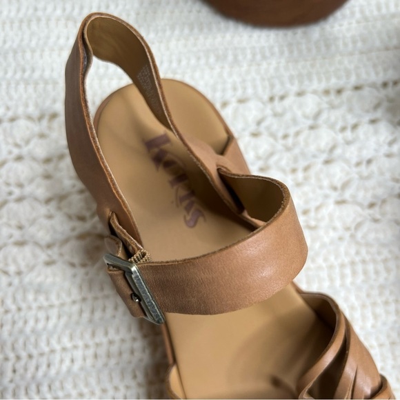 KORKS BY KORK EASE Women’s 10 Martinique Platform Wedge Sandal Leather Tan Boho - Picture 4 of 13